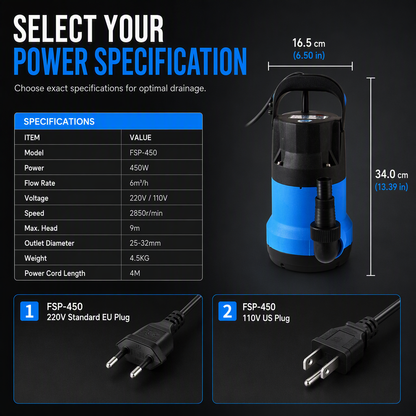⏳🔥LIMITED-TIME 50% OFF! ⏰450W 750W Electric Submersible Clean Water Pump for Garden Irrigation and Drainage