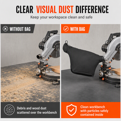 🎃Halloween Deal 50% OFF! Dust Collection Bag with Steel Wire Clamp for 10 Inch 255 Aluminum and Miter Saw