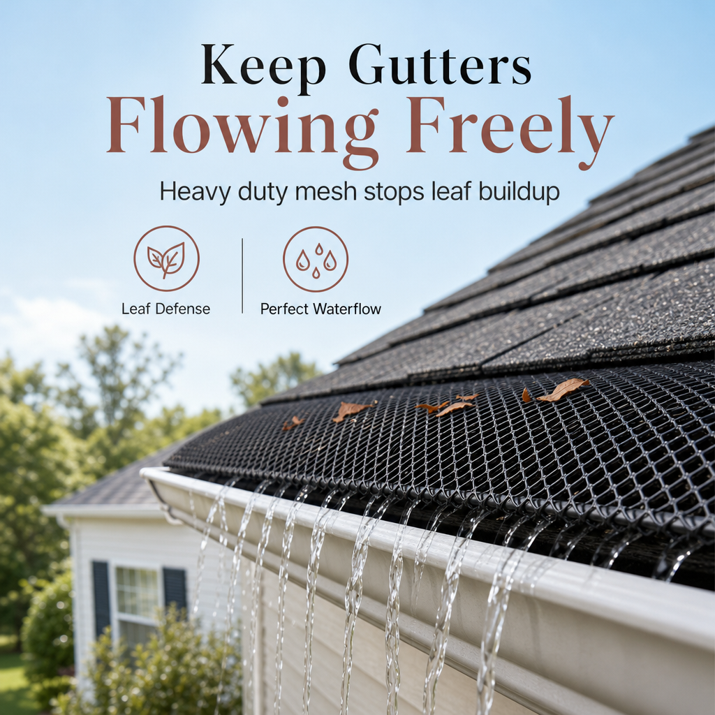 🎃Halloween Deal 50% OFF! Gutter Guard Mesh Roll – Leaf Filter Net with Fixing Pegs