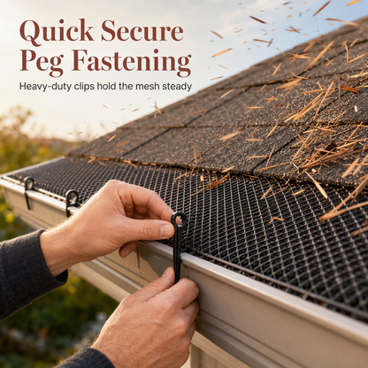 🎃Halloween Deal 50% OFF! Gutter Guard Mesh Roll – Leaf Filter Net with Fixing Pegs