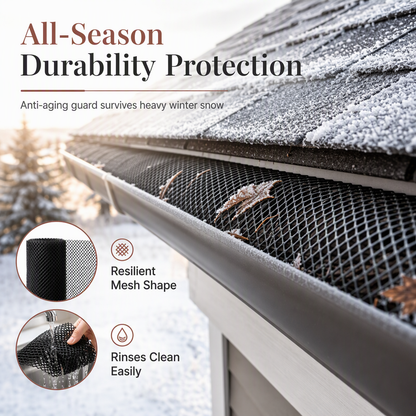 🎃Halloween Deal 50% OFF! Gutter Guard Mesh Roll – Leaf Filter Net with Fixing Pegs