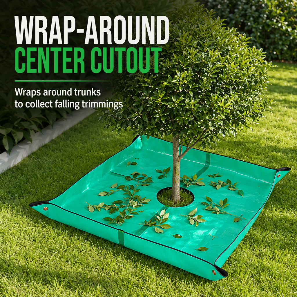 🎃Halloween Deal 50% OFF! Tree Leaf Catcher Mat with Center Hole – Easy Yard Cleanup