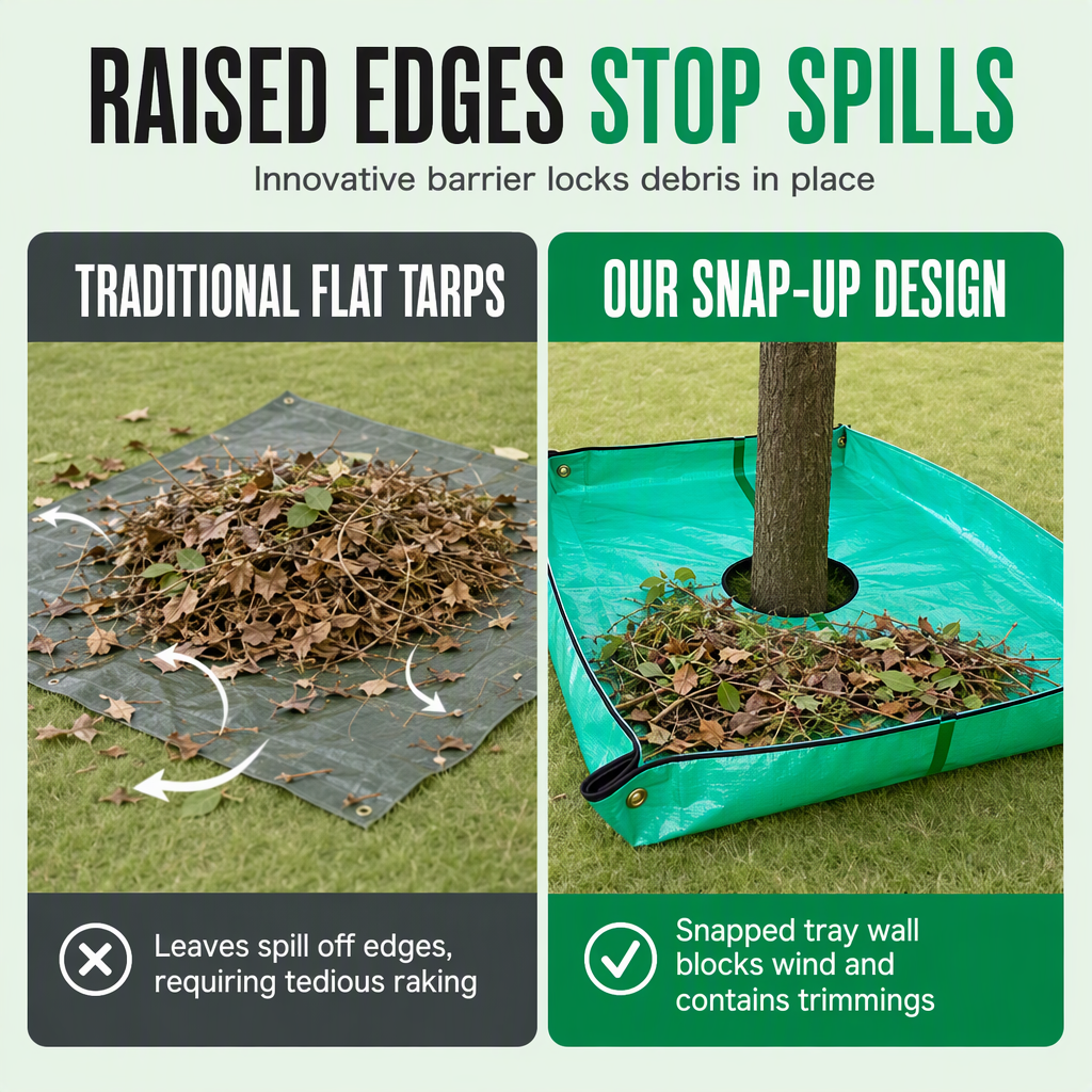 🎃Halloween Deal 50% OFF! Tree Leaf Catcher Mat with Center Hole – Easy Yard Cleanup